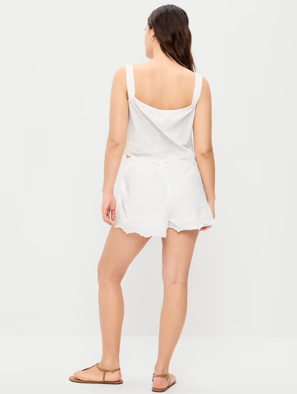 NWT - Old Navy Cotton High-Waisted Lace Trim "White Lillies" Shorts - Size M - Picture 10 of 10
